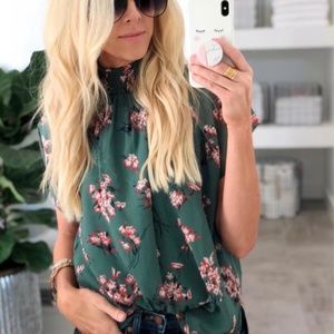MADEWELL Mockneck Floral Top Butterfly Garden XS